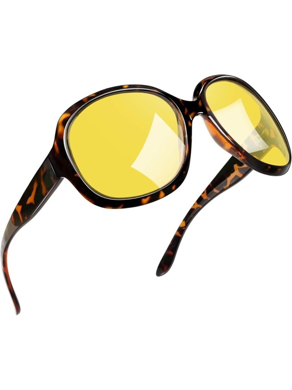 Women's Yellow Polarized UV Protection Sun Glasses Big Wide Shades Driving